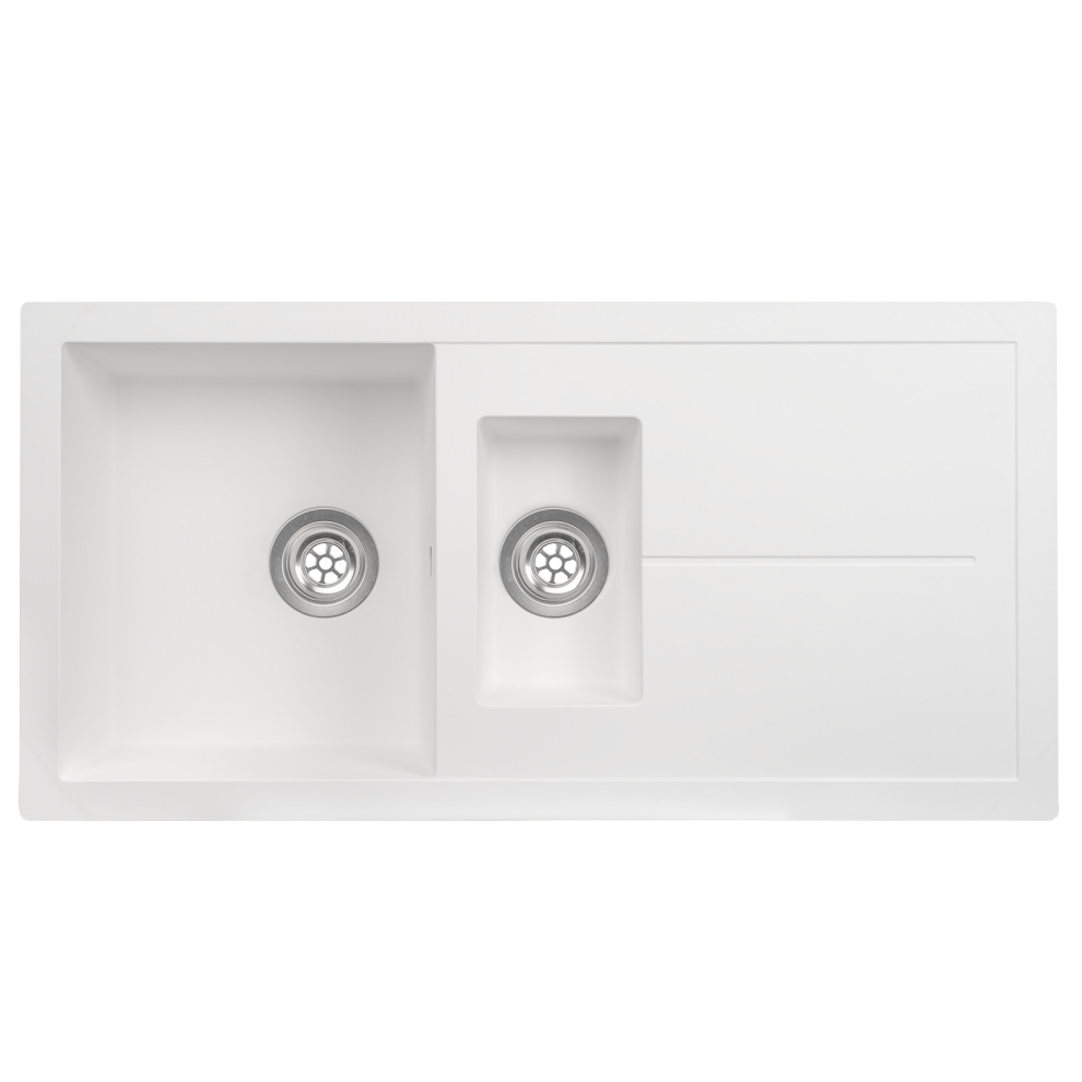 SIA NALI15WH 1.5 Bowl White Composite Reversible Inset Sink