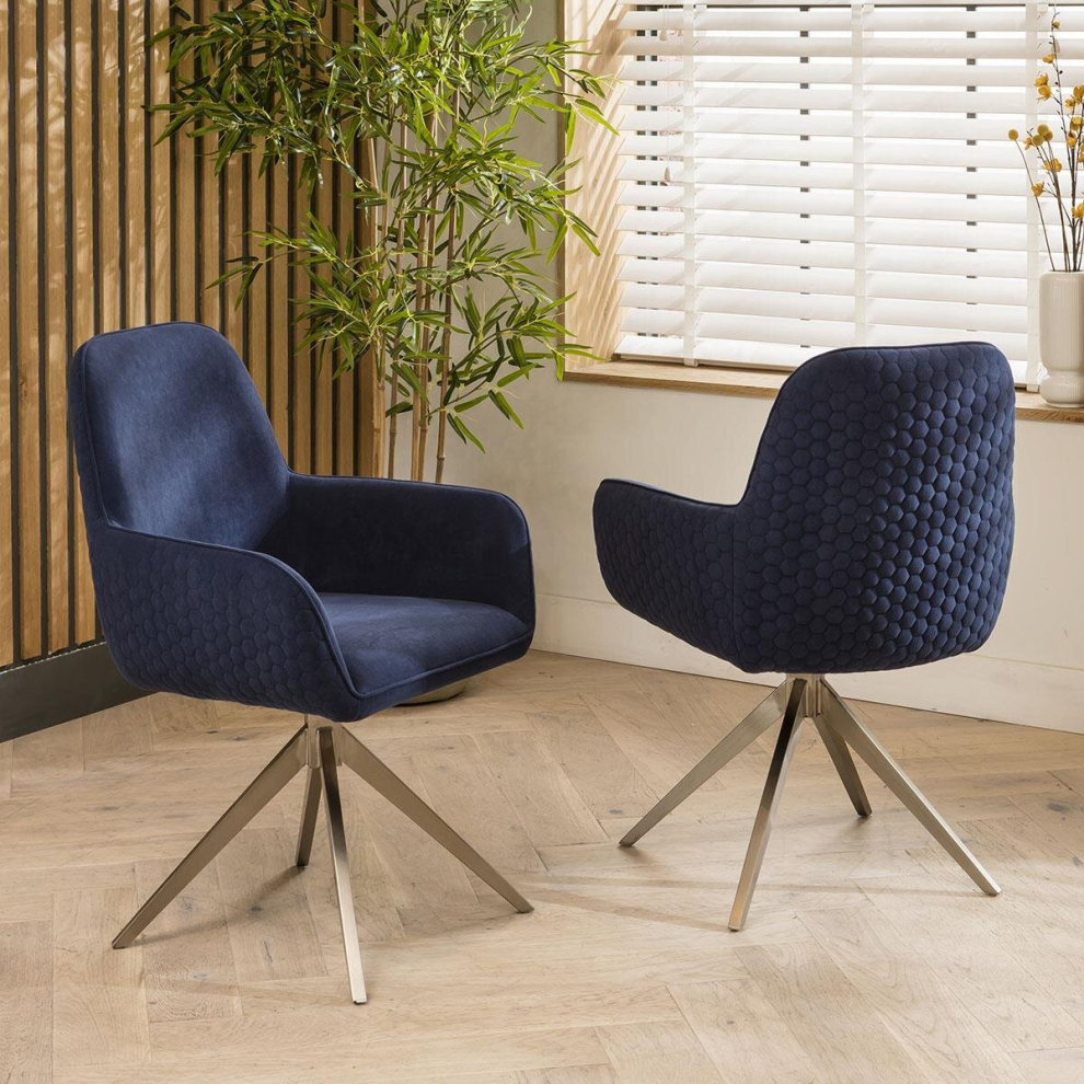 2 Emma Swivel Carver Dining Chairs Navy-image-OPC-PD9S957-NEW