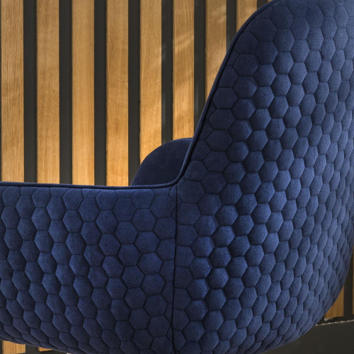 2 Emma Swivel Carver Dining Chairs Navy 2