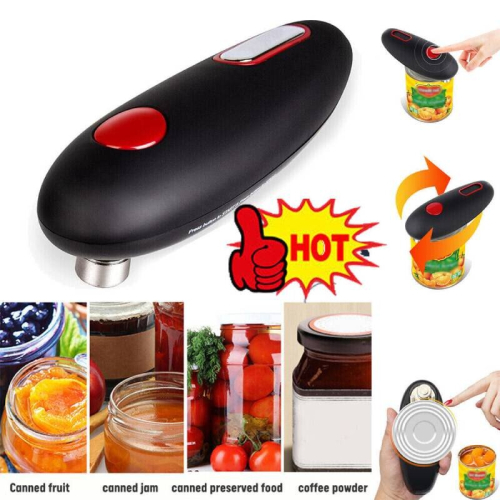 One-Touch Electric Can Opener - Cordless, Handheld Kitchen Gadget with Safe Smooth Edge Cutting 2