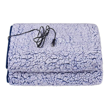 (Blue) Electric USB Heated Blanket Throw Soft Double Sided Cotton Velvet Blanket Over Heat Protect