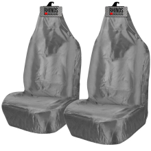 Vauxhall Mokka 2012-On Heavy-Duty Waterproof Front Seat Covers Pair - Grey, Universal Fit, Protects Driver & Passenger Seats
