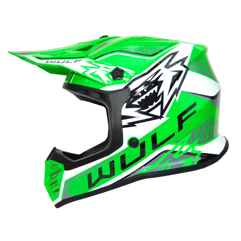 (, L(51-52Cm)) Wulfsport Air-X Kids Chidren Helmet Motorbike Motorcycle Helmet Cub Atv Crash Green 5063123260794