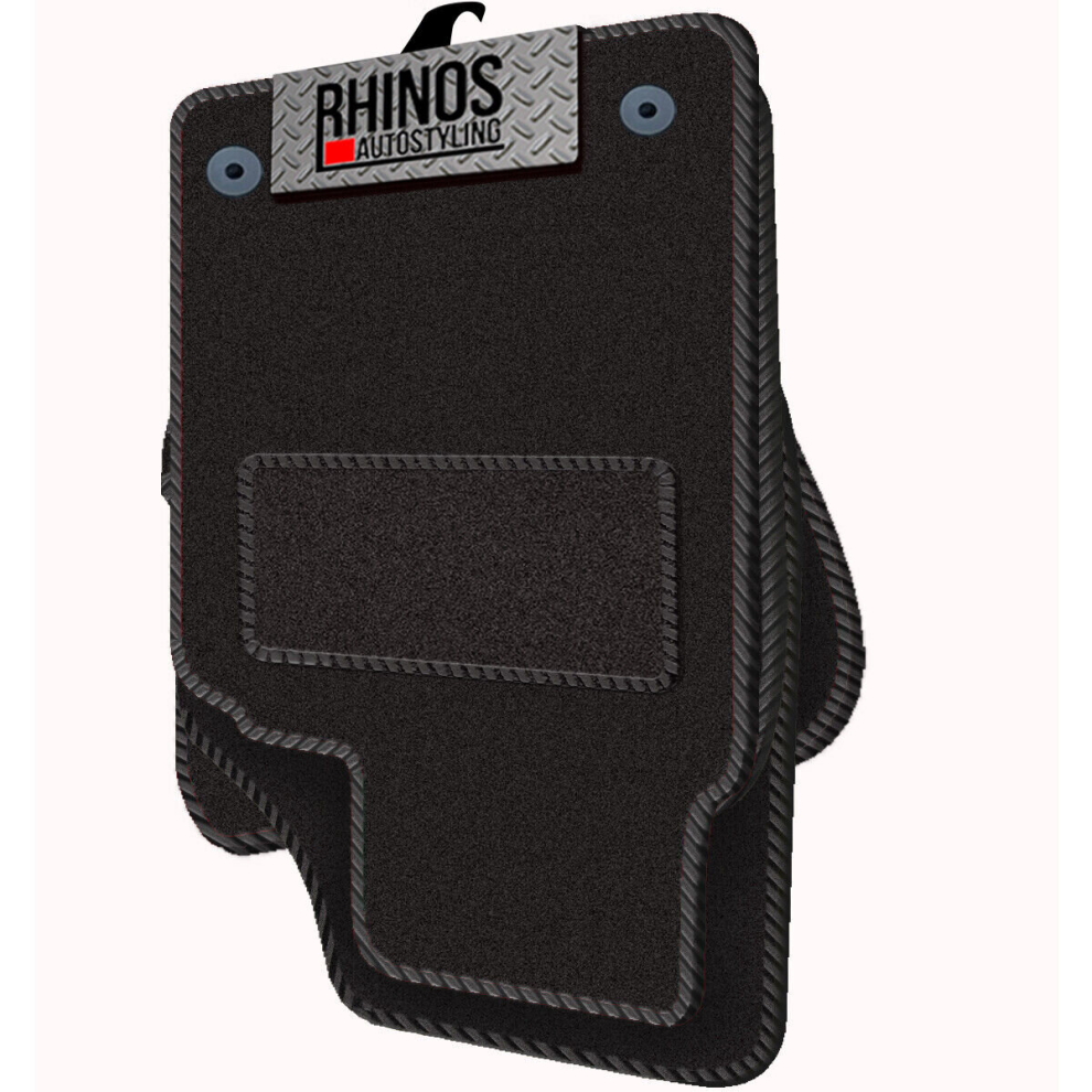 Rhinos Autostyling Black Tailored For Kia Picanto (2018 Onwards) - Full Set Of Luxury Interior Floor Carpet Car Mats - Mat + Edging