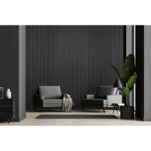 Fuse Acoustic Wooden Wall Panel in Charcoal Oak, 2.4m x 0.6m