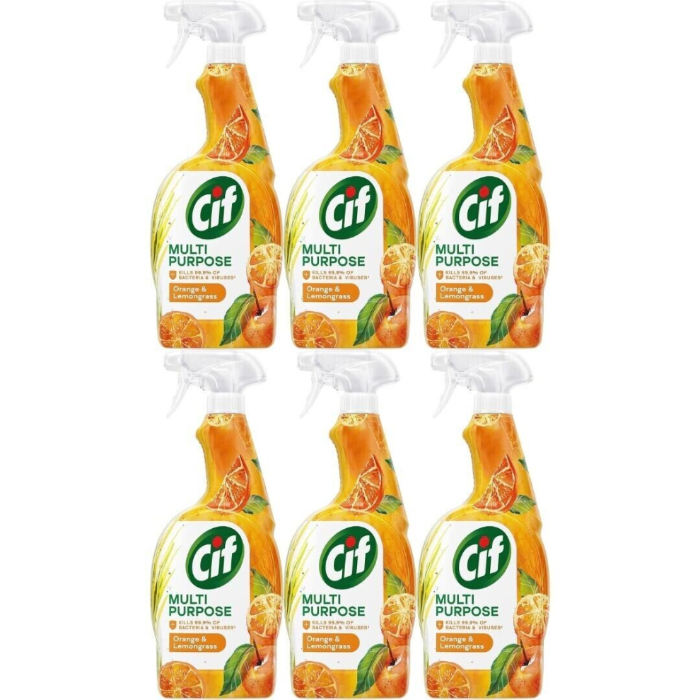 CIF Multi Purpose Cleaner Spray Orange & Lemongrass 750ML (Pack of 6)