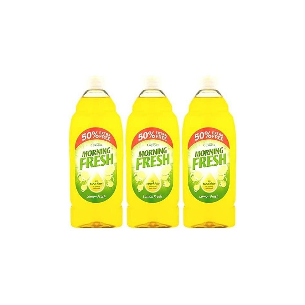 Cussons Morning Fresh Lemon Washing Up Liquid 675ml (Pack of 3)