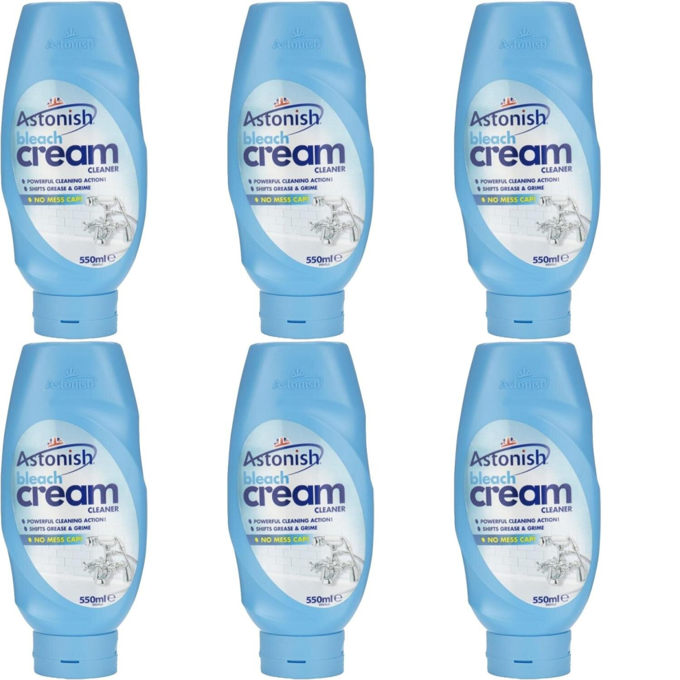 Astonish Bleach Cream Cleaner - Powerful Cleaning Action 550ML (Pack of 6)