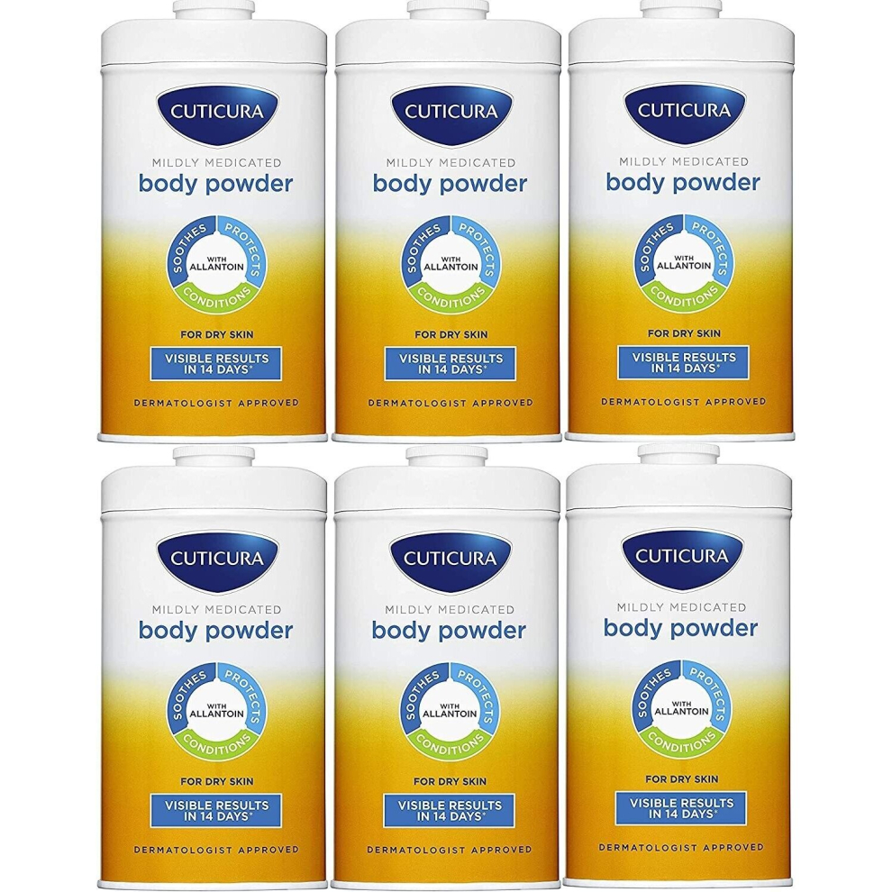 Cuticura Mildly Medicated Talcum Powder, Body Powder, 150g (Pack of 6)