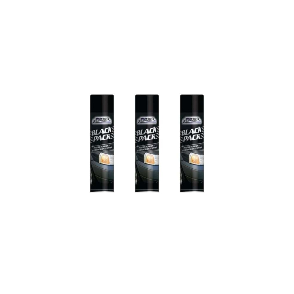 CAR PRIDE Black Pack BUMPER AND TRIM RESTORER SPRAY (Pack of 3)