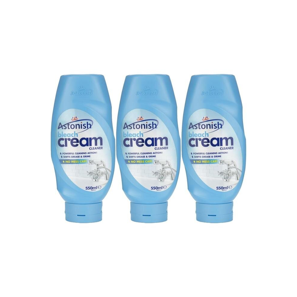 Astonish Bleach Cream Cleaner - Powerful Cleaning Action 550ML (Pack of 3)