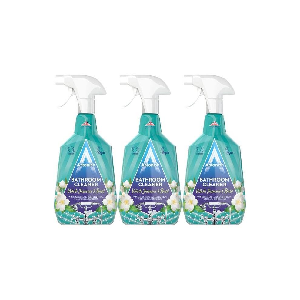 Astonish Bathroom Cleaner Spray White Jasmine & Basil 750ml (Pack of 3)