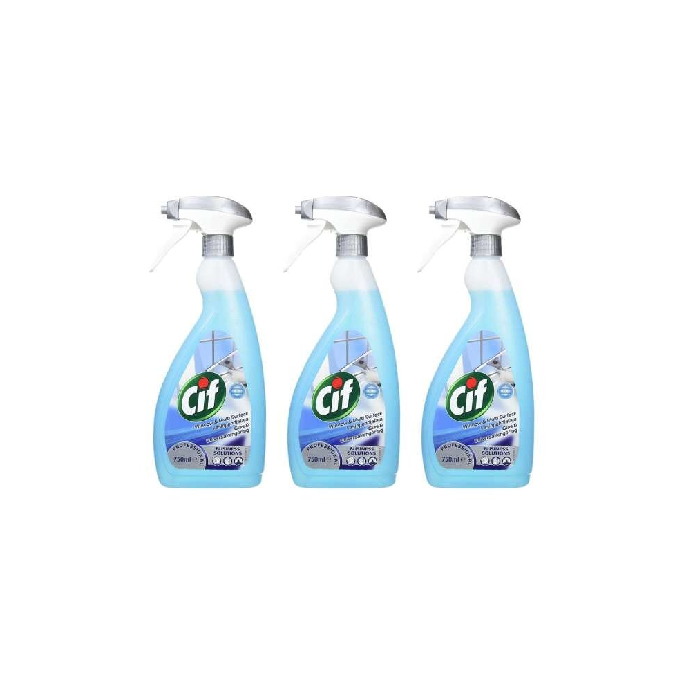 Cif Professional Window & Multi Surface Cleaner Spray 750ml (Pack of 3)