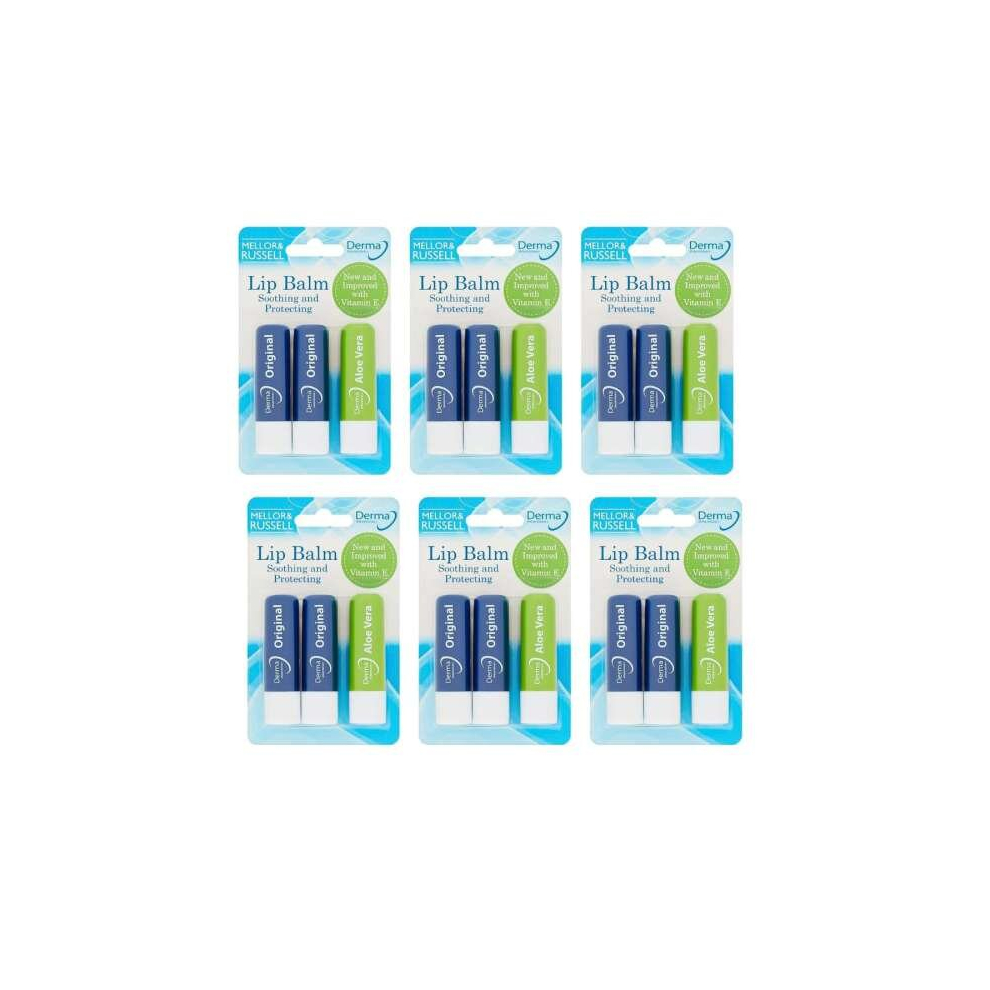 Derma Intensive Lip Balm Mega Value Pack of 3 Lip Balms (Pack of 6)