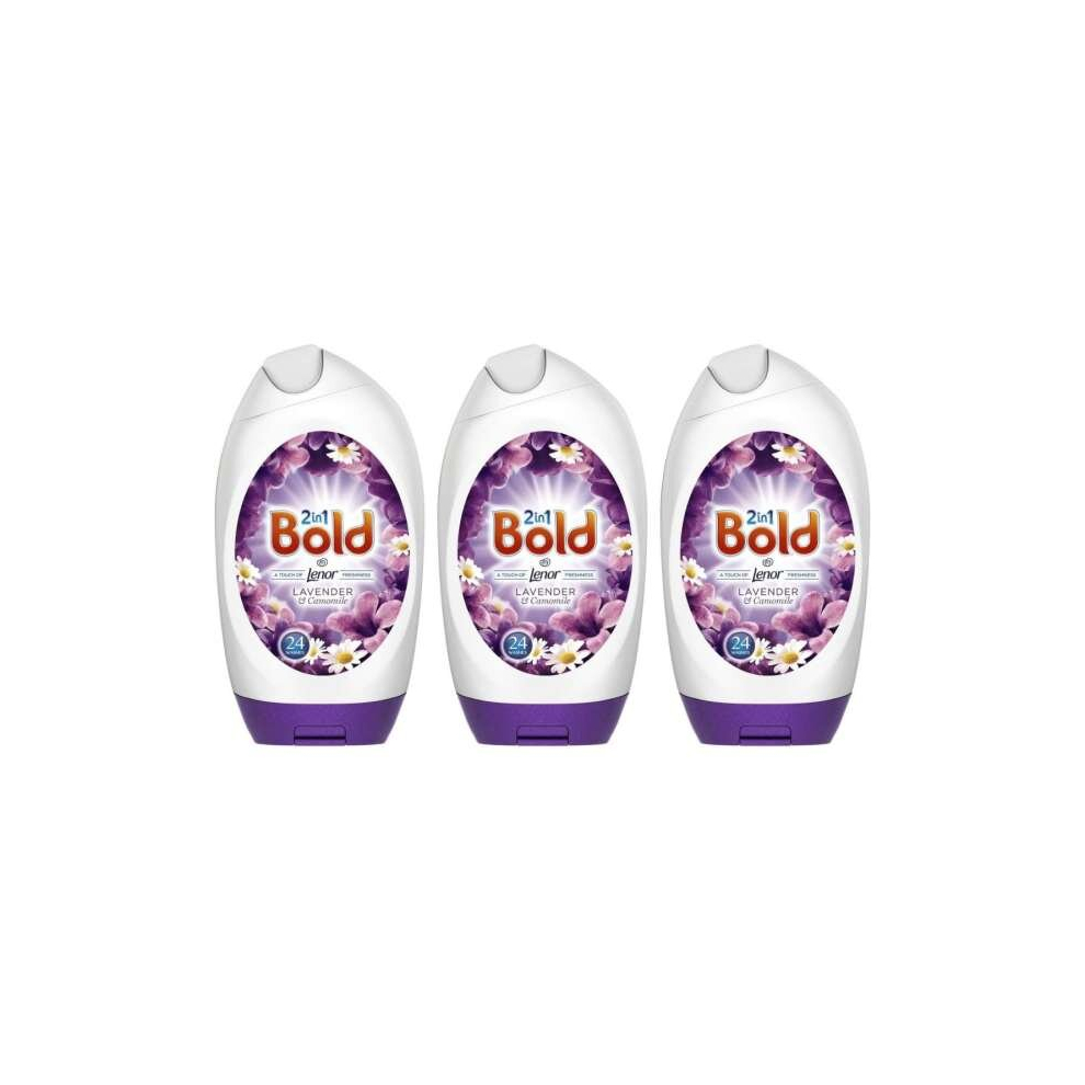 Bold 2in1 Washing Liquid Gel Lavender & Camomile, 24 Washes, 888ml (Pack of 3)