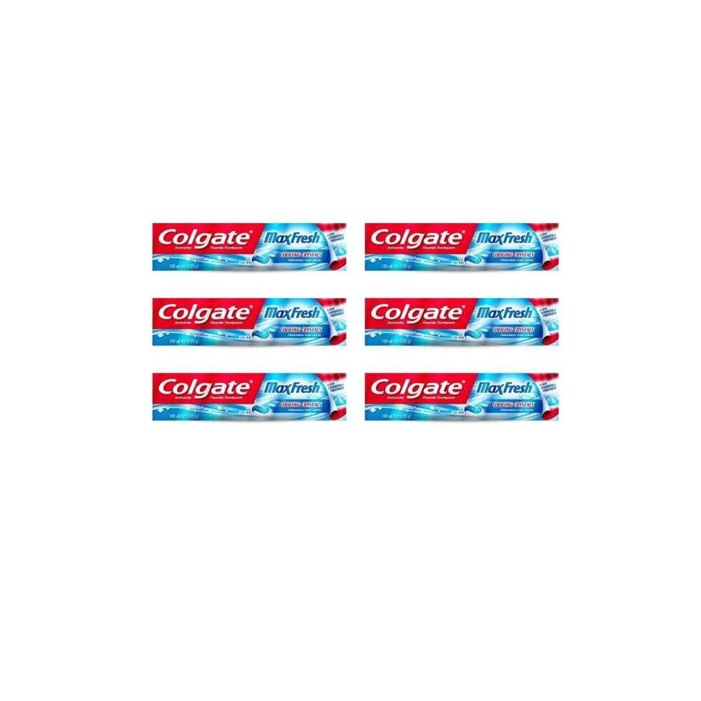 Colgate Max Fresh COOL MINT with Cooling Crystals Toothpaste, 100ml (Pack of 6)