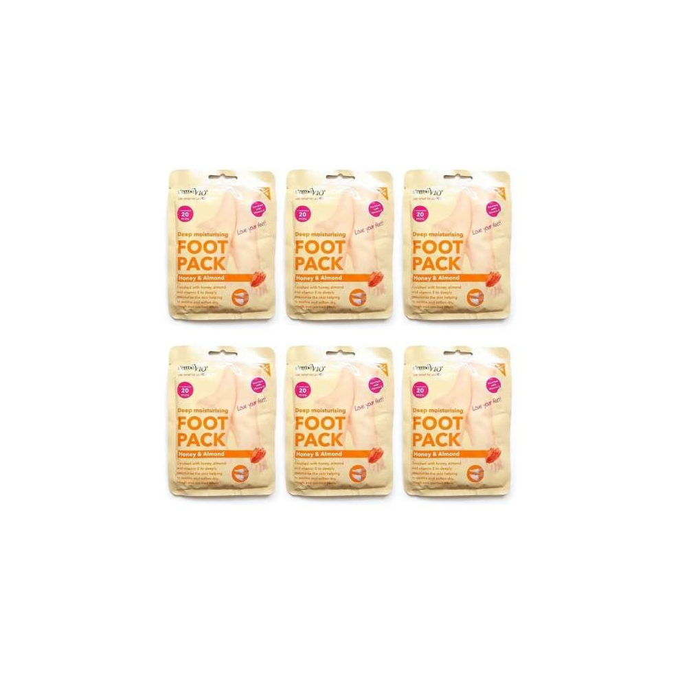 Derma V10 Deep Moisturising Foot Pack Honey & Almond (Pack of 6)-image-OPC-PD9TYTB-NEW