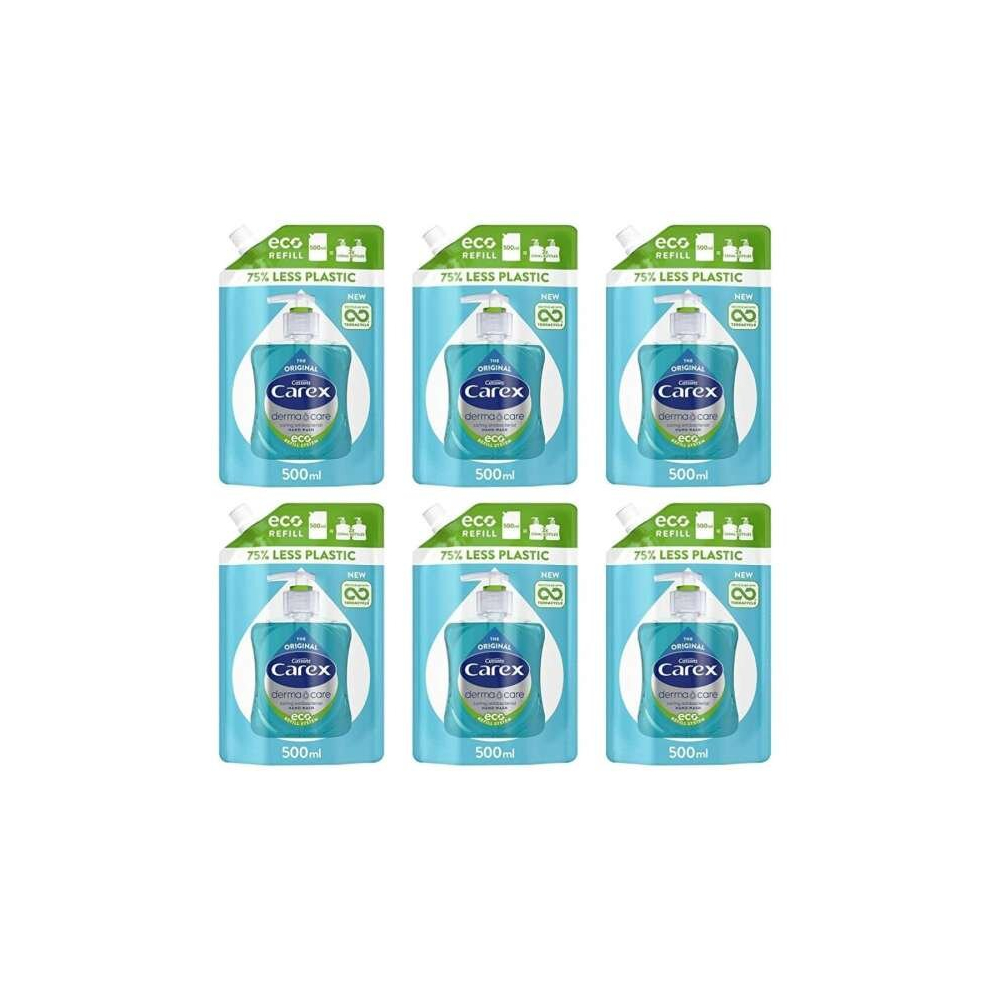 Carex Original Antibacterial Handwash Bottles 500ml (Pack of 6)