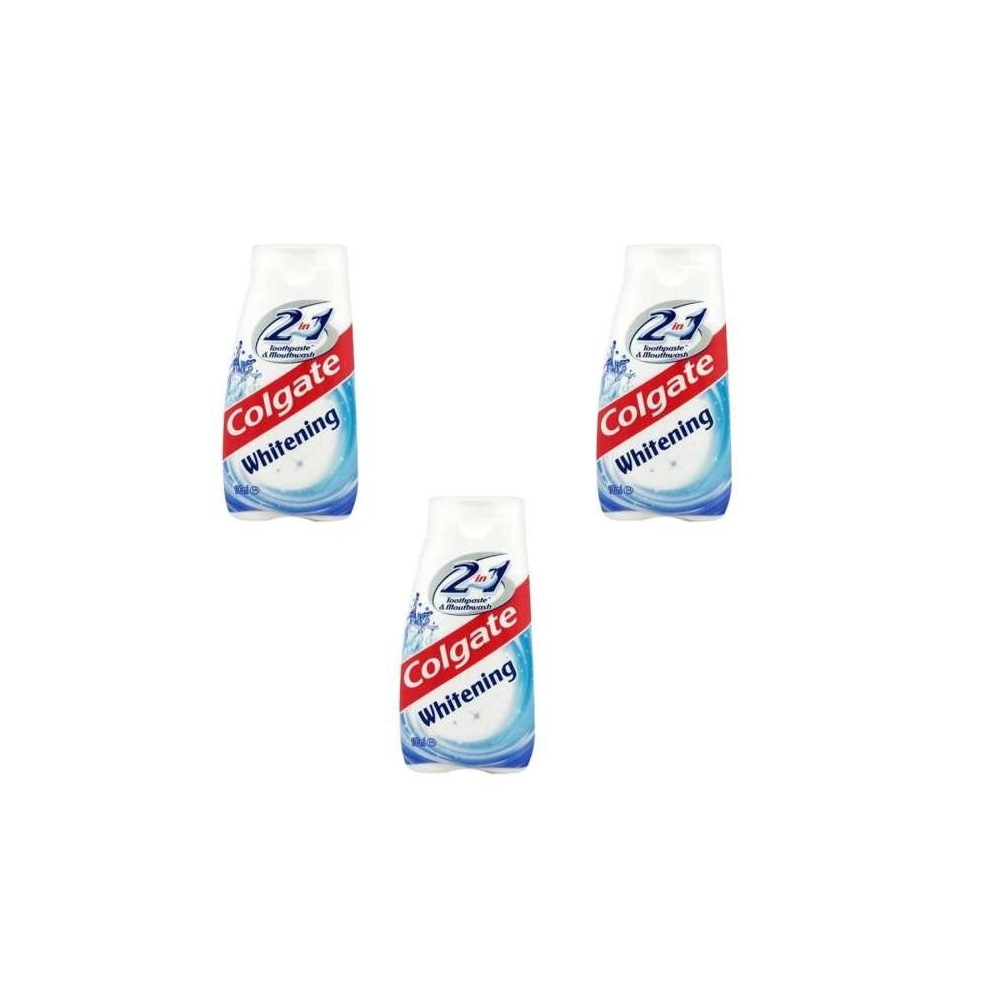 Colgate 2 in 1 Teeth Whitening, Toothpaste & Mouthwash 100ml (Pack of 3)