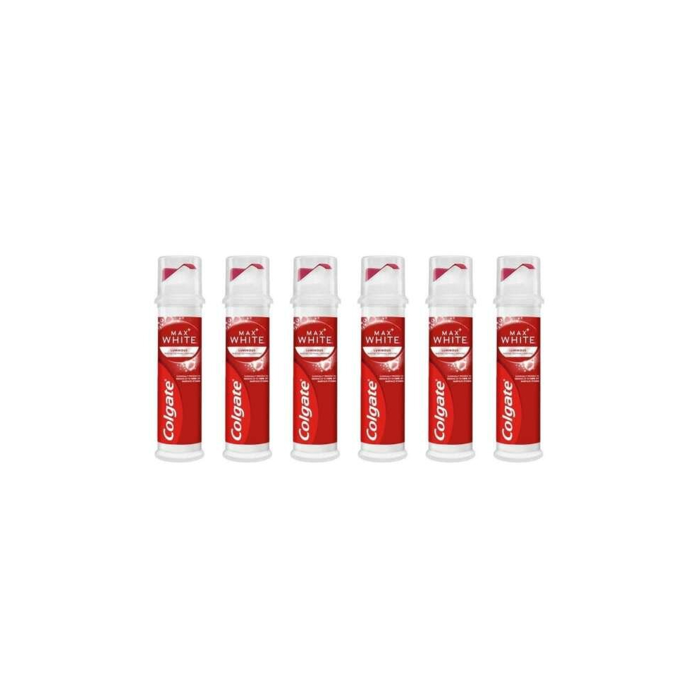 Colgate Max Luminous Pump Toothpaste (Pack Of 6) White 100Ml
