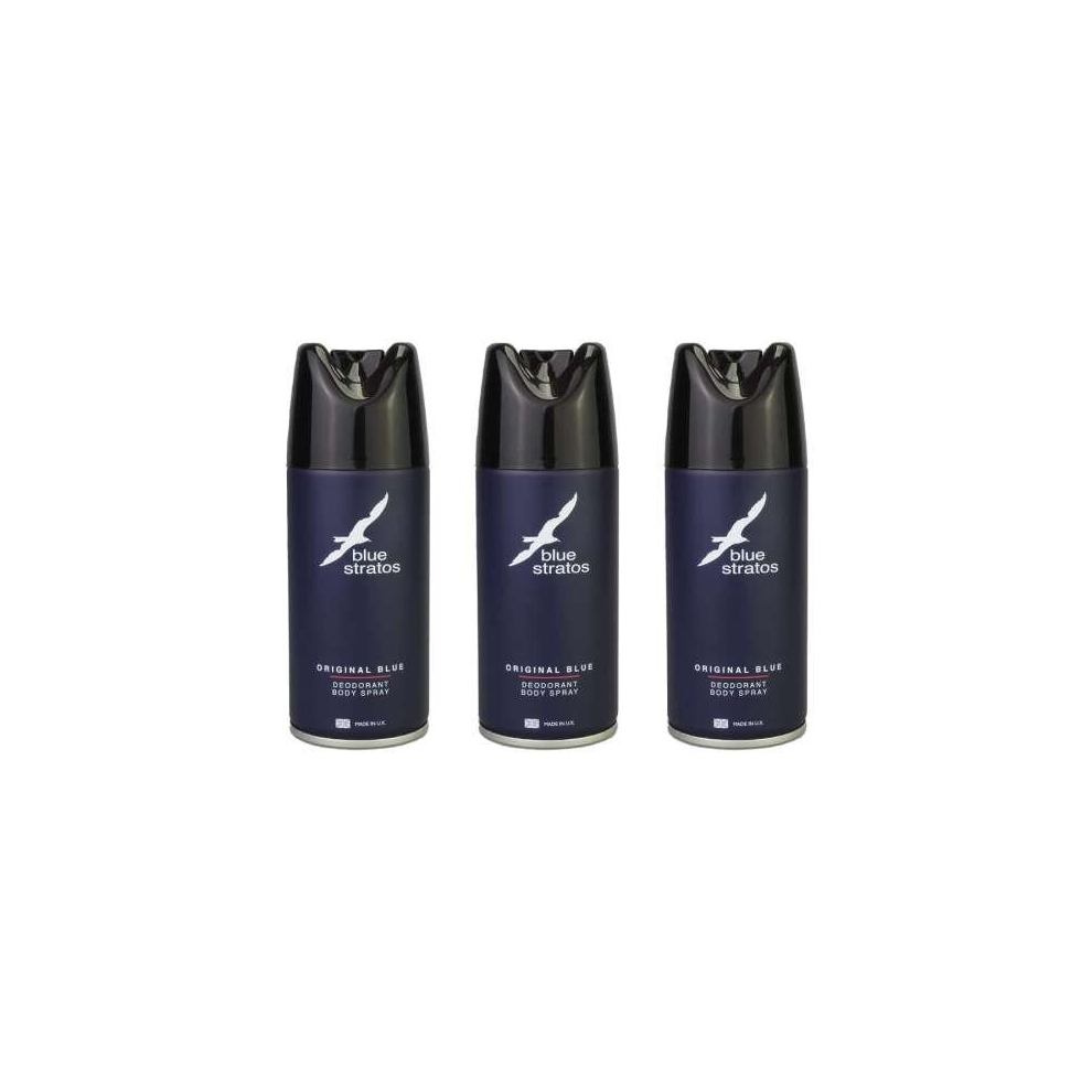 Blue Stratos Deodorising Body Spray 150ml (Pack of 3)