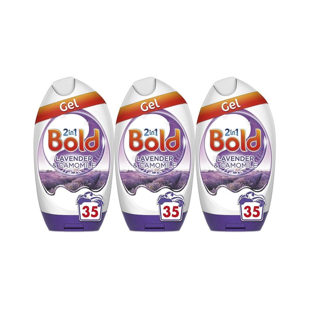 Bold 2 In 1 Laundry Detergent Gel Lavender & Camomile, 35 Washes (Pack of 3)