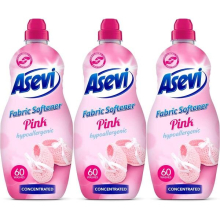 Asevi Fabric Softener, Laundry Conditioner, Liquid Fabric Softener, 1.5L, 60 Washes, Pink (Pack of 3)