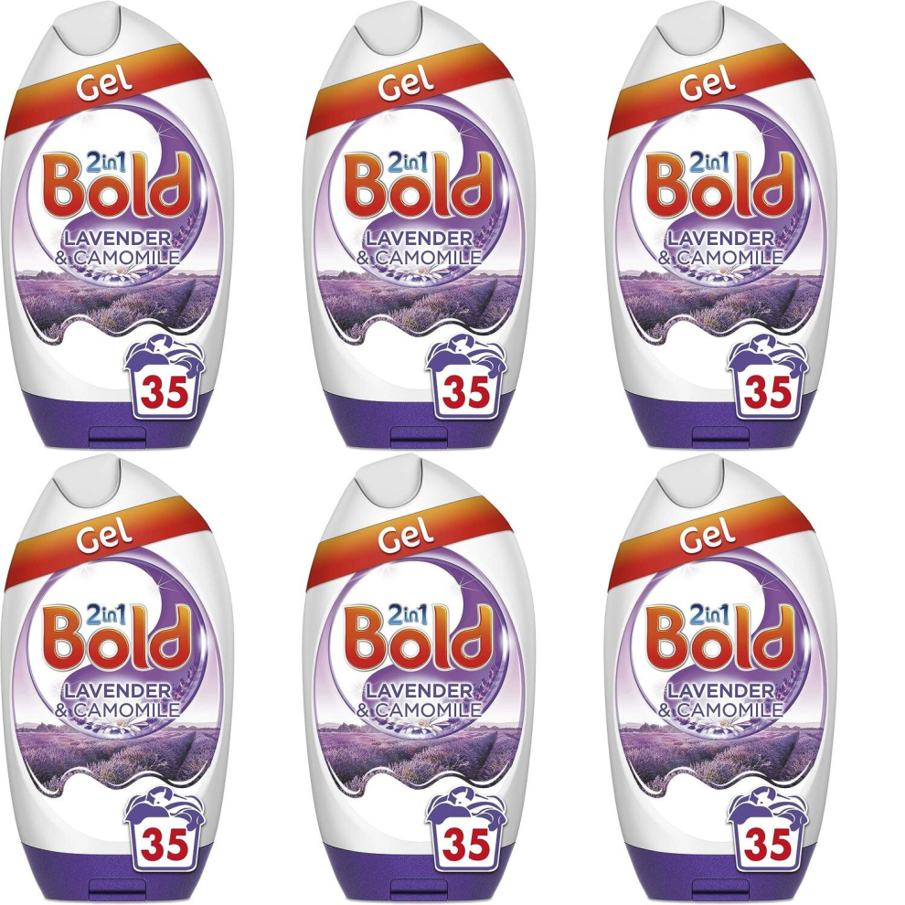 Bold 2 In 1 Laundry Detergent Gel Lavender & Camomile, 35 Washes (Pack of 6)