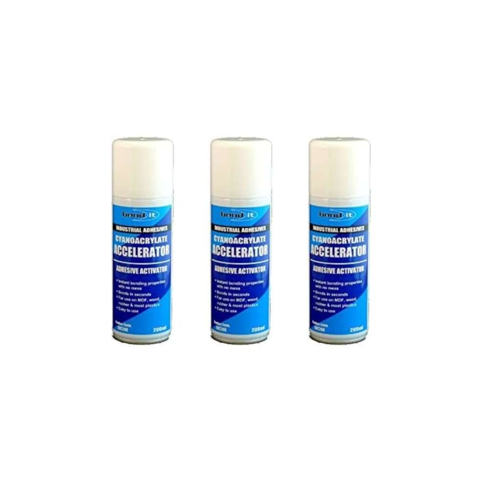 Bond it Super Glue Spray Accelerator Cyanoacrylate 400ml BIC400 (Pack of 3)