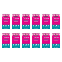 Carefree Cotton Extract Breathable Pantyliners - Soft, 100% Air-Breathable, Fresh Scent, Dermatologically Tested, Pack of 20 (Pack of 12)
