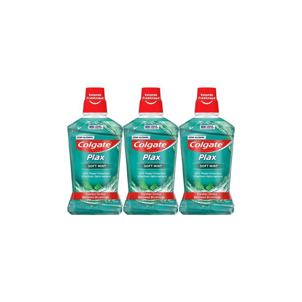 Colgate Plax Soft Mint Mouthwash, 500 ml (Pack of 3)