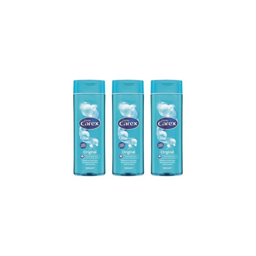 Carex Shower Gel Original, 100% Soap Free, 500ml (Pack of 3)