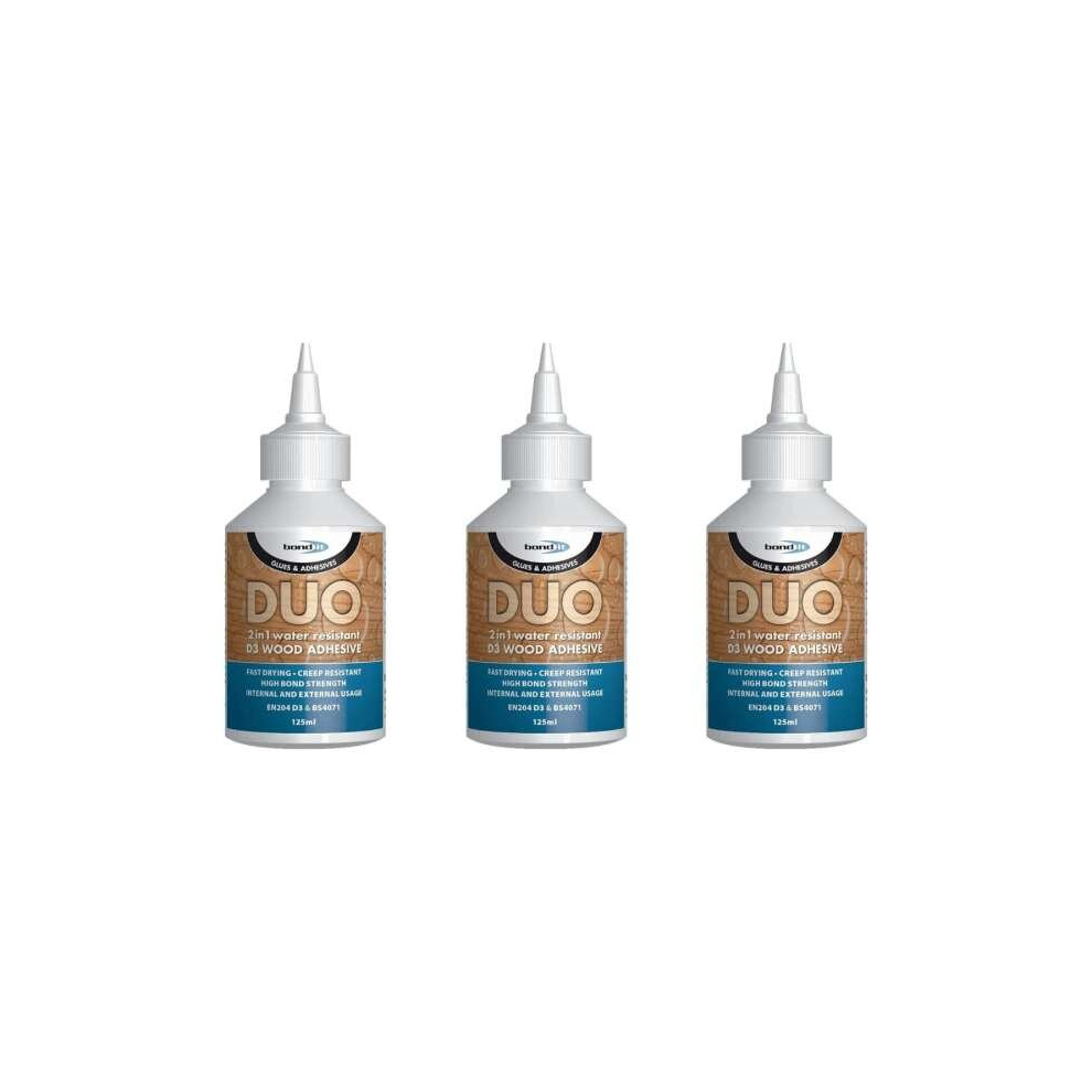 Bond It Duo 2 In 1 Wood Glue 125ml   BDA050 (Pack of 3)
