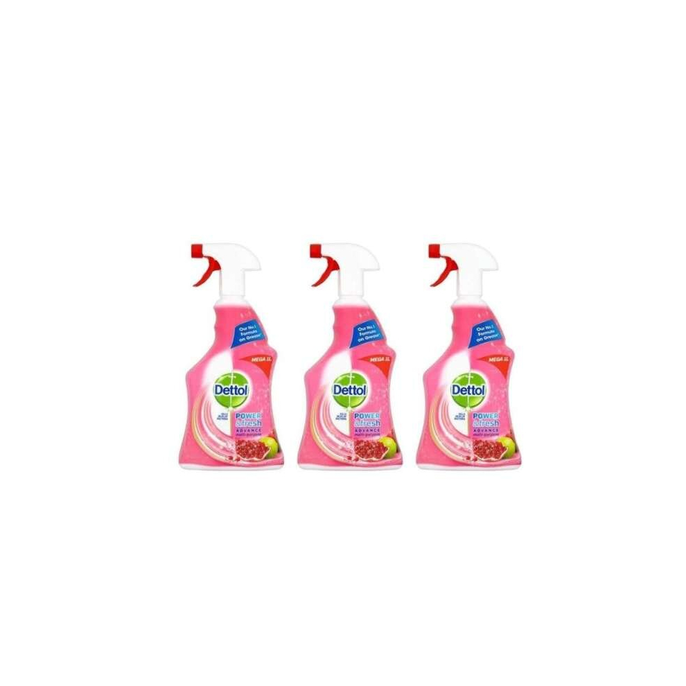 Dettol Power Fresh Pomegranate Antibacterial Multi Purpose Trigger Spray 1 Litre (Pack of 3)