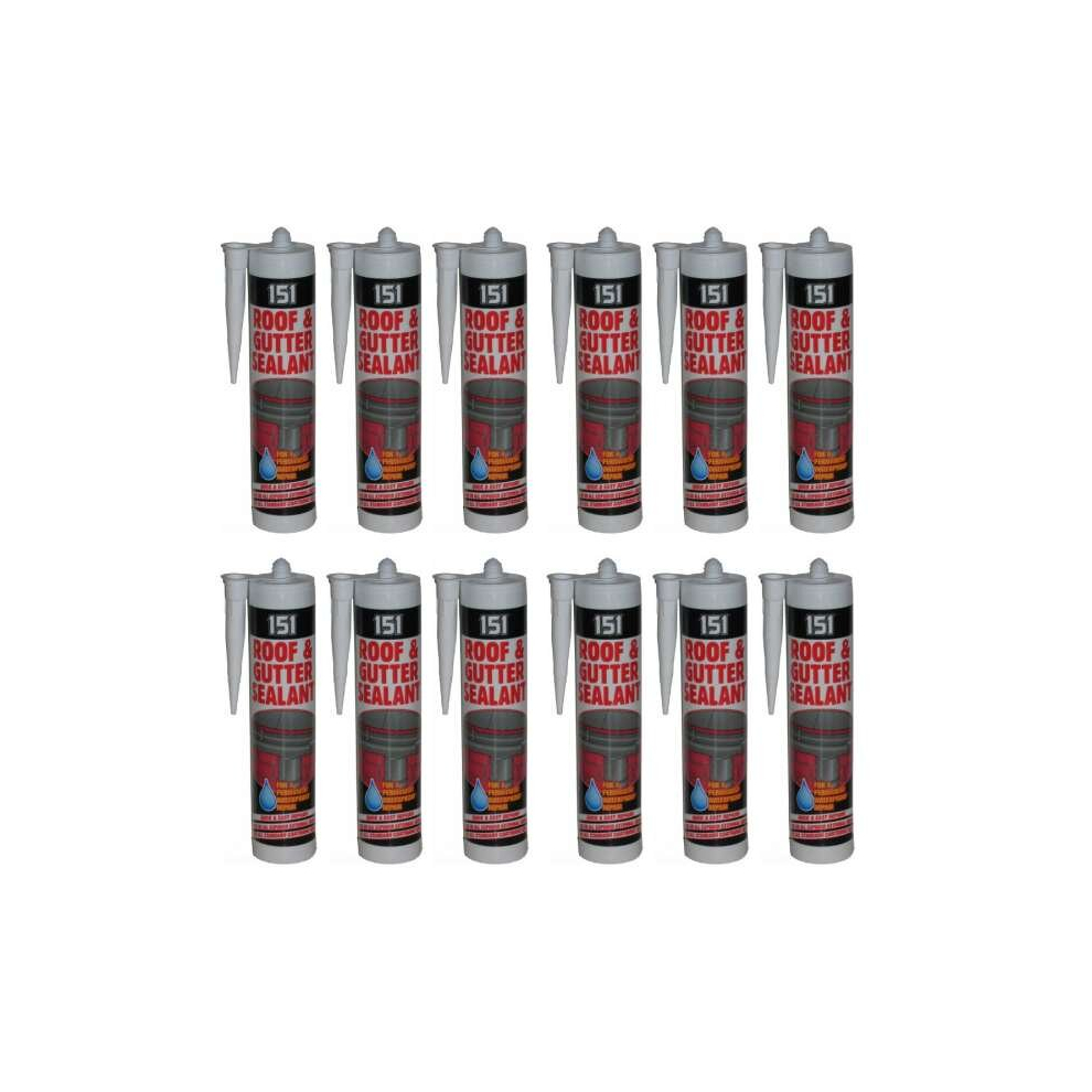 151 Roof & Gutter SEALANT, Black (Pack of 12)