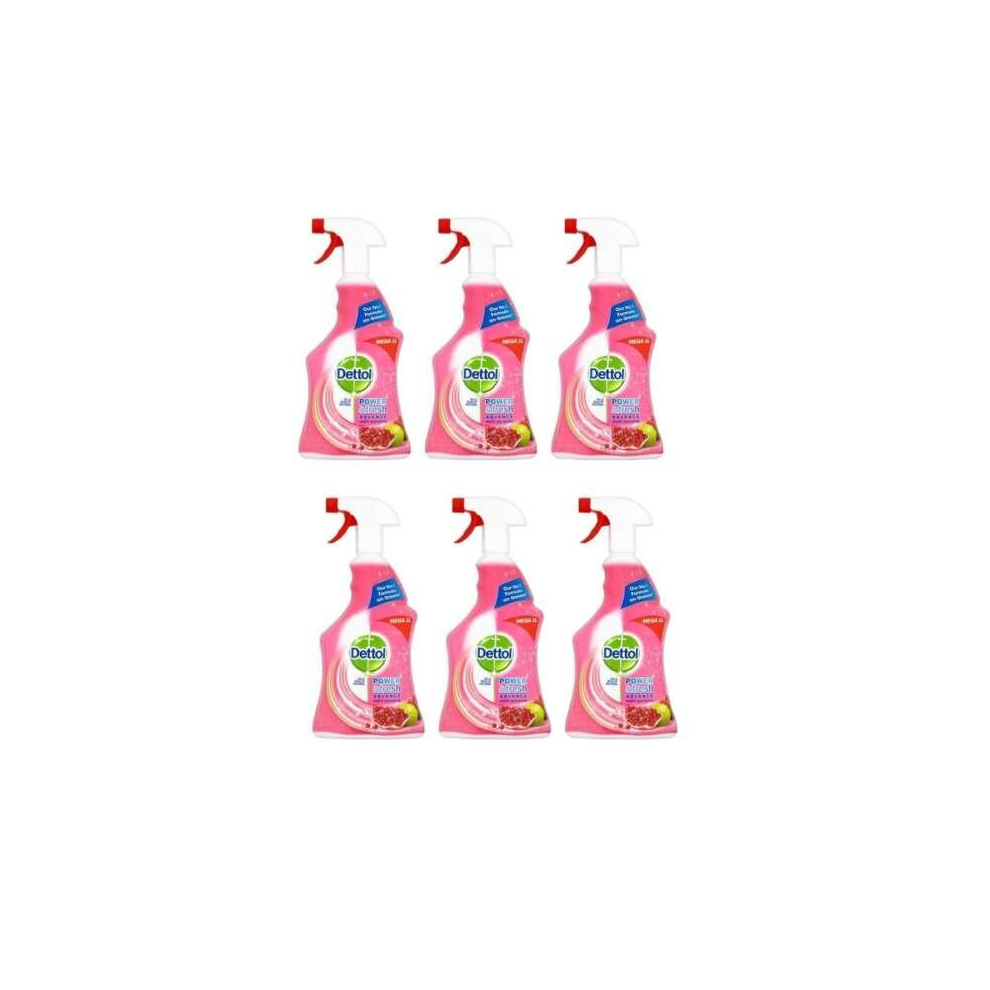 Dettol Power Fresh Pomegranate Antibacterial Multi Purpose Trigger Spray 1 Litre (Pack of 6)