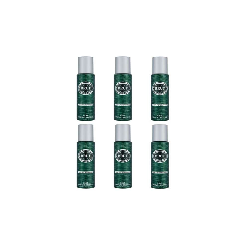 Brut Original Deodorant Mens ANTI-PERSPIRANT Spray 200ml (Pack of 6)