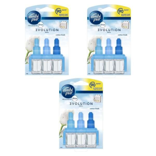 Ambi Pur Ambi Pur Febreze 3Volution Air Freshener Plug-In Refill, Cotton Fresh, 20ml (Pack of 3)