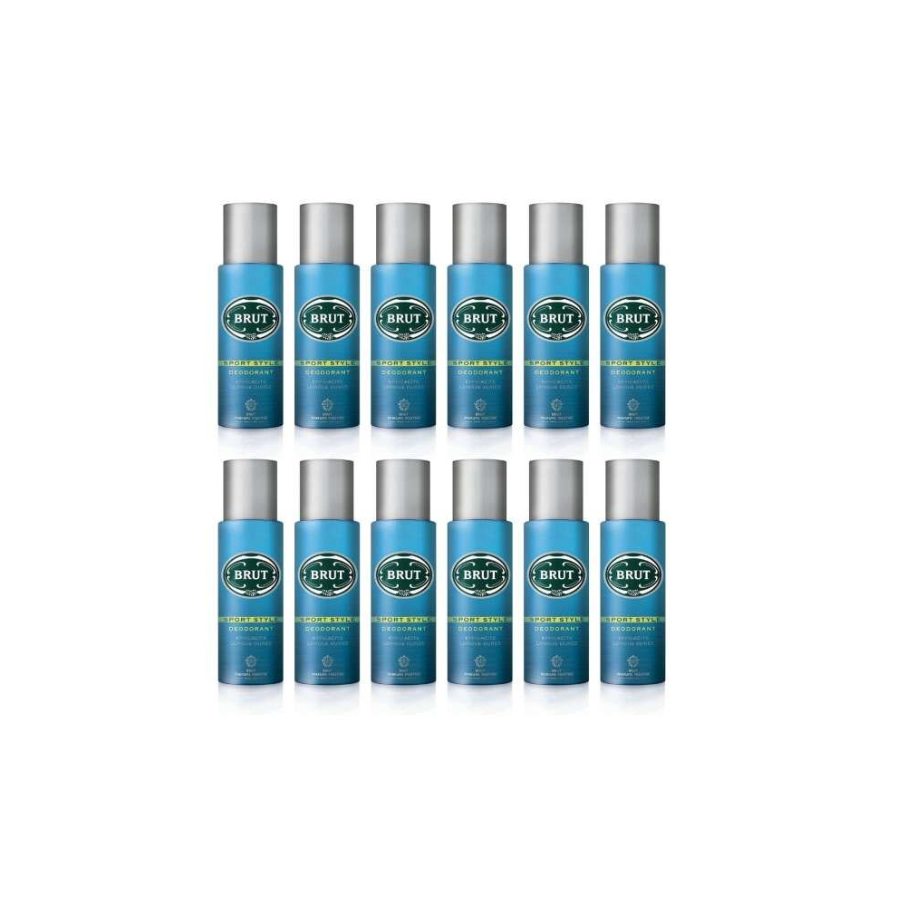 BRUT Deodorant, Aerosol Sport Style 200 ml (Pack of 12)