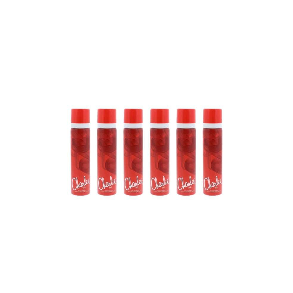 Charlie Red Deo Spray, 75 ml (Pack of 6)