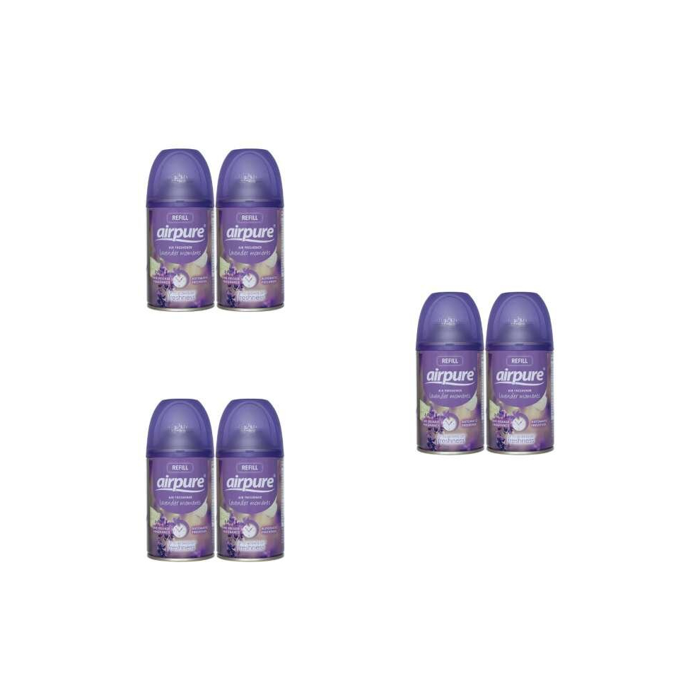 AIRPURE Air-O-Matic Air Freshener Refill, 250ml Lavender Moments (Pack of 6)-image-OPC-PD9TZSD-NEW