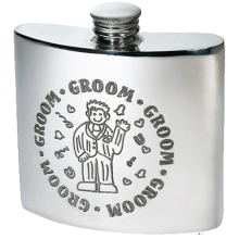 4oz Pewter Flask Wedding Groom Embossed Design Gift Kidney Shaped Flask Bright Polished Finish Screw Top Perfect for Engraving Hip Flasks for Men Pers