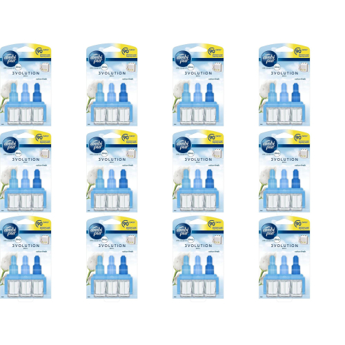 Ambi Pur Ambi Pur Febreze 3Volution Air Freshener Plug-In Refill, Cotton Fresh, 20ml (Pack of 12)
