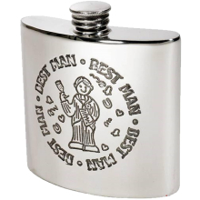 4oz Pewter Flask Wedding Best Man Embossed Design Gift Kidney Shaped Flask Bright Polished Finish Screw Top Perfect for Engraving Hip Flasks for Men P