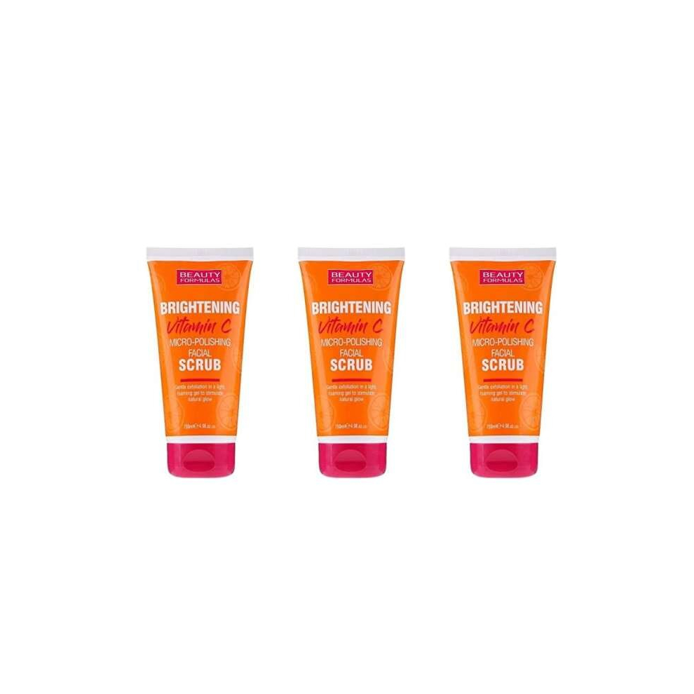 Beauty Formulas Brightening Vitamin C Facial Scrub 150ml (Pack of 3)