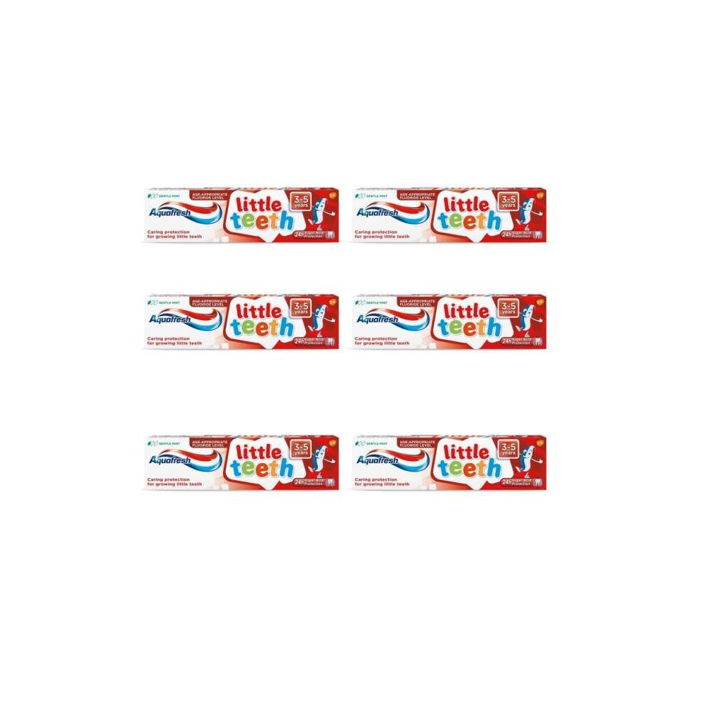 Aquafresh Little Teeth Toothpaste for Kids, 50 ml, 3-5 Years (Pack of 6)