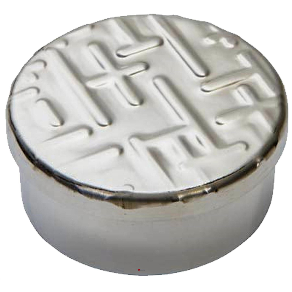 I Luv Ltd Small Pewter Trinket Pill Box With Metropolitan Design Embossed With Metropolitan Design On Lid Perfect For Egraving On Body