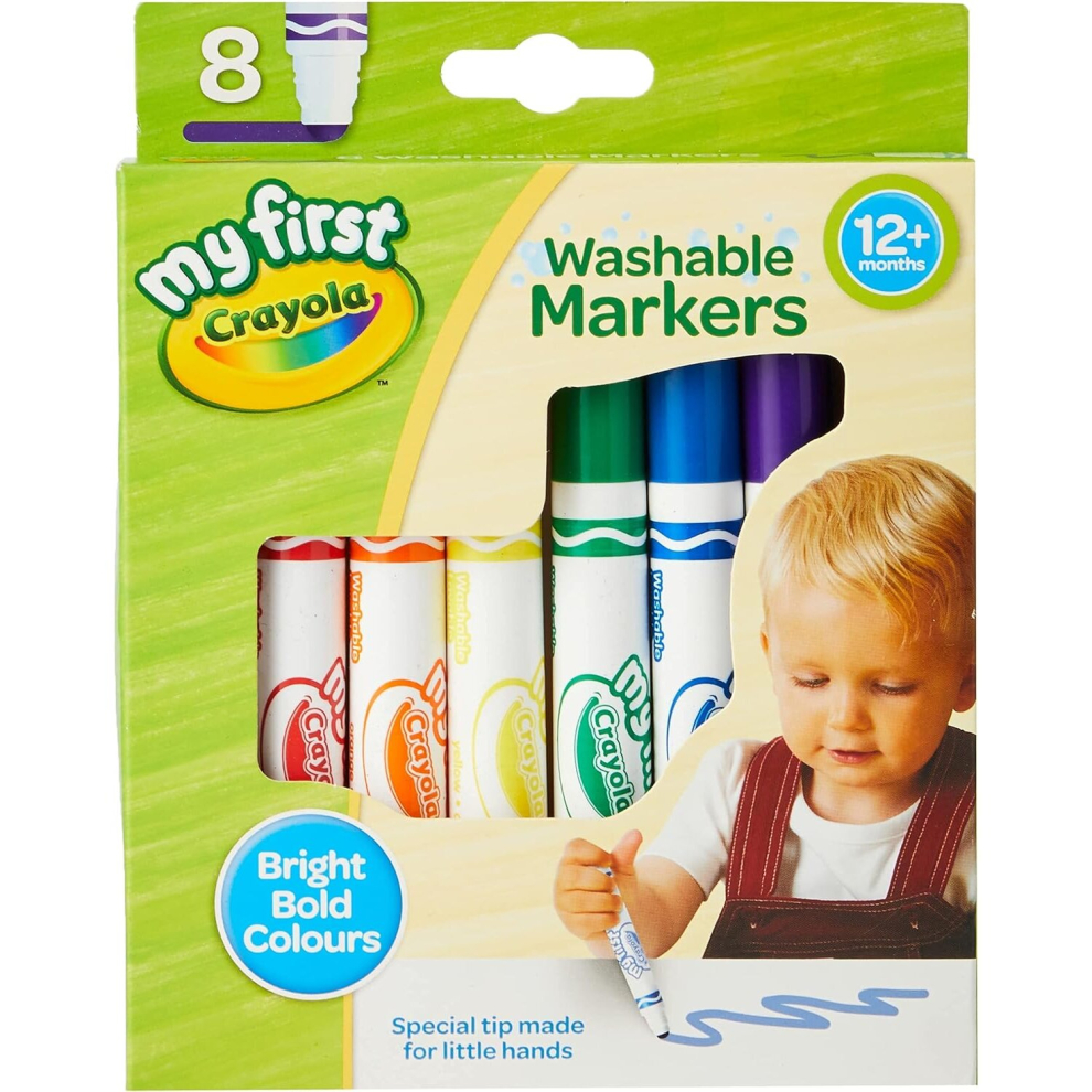 CRAYOLA MyFirst Washable Markers Colours Kids Aged12+Months Packof8