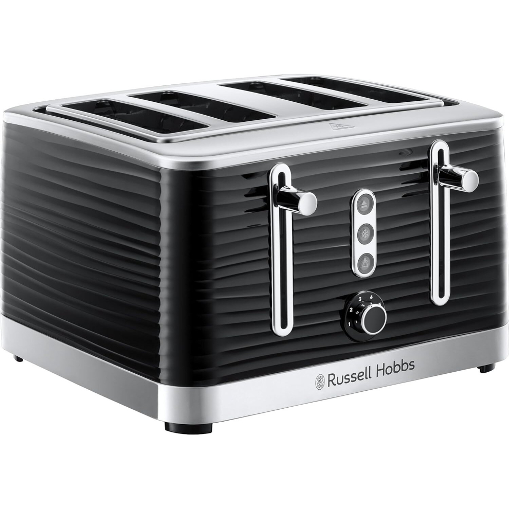 24381 Inspire High Gloss Plastic Four Slice Toaster, Black