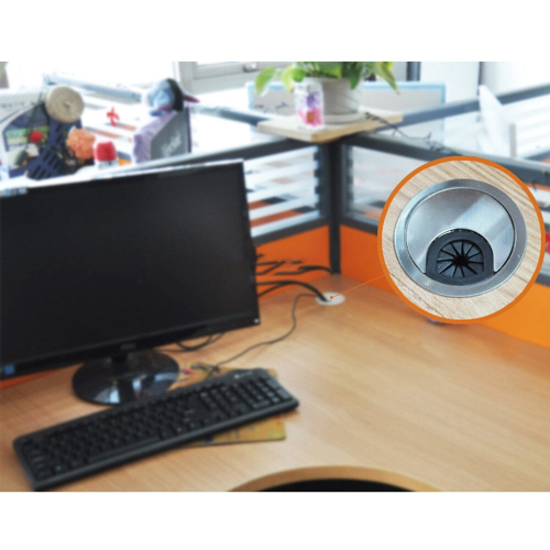 30 PCS Desk Computer Desktop Plastic Round Threading Box Hole Cover, Hole Diameter: 50mm 2
